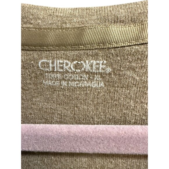 Cherokee Womens Brown Long Sleeve V-Neck Shirt XL 100% Cotton Lightweight Casual - Picture 3 of 4